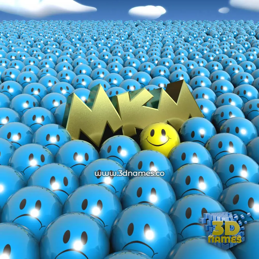 mkm in Special Smileys style - 3D name wallpaper