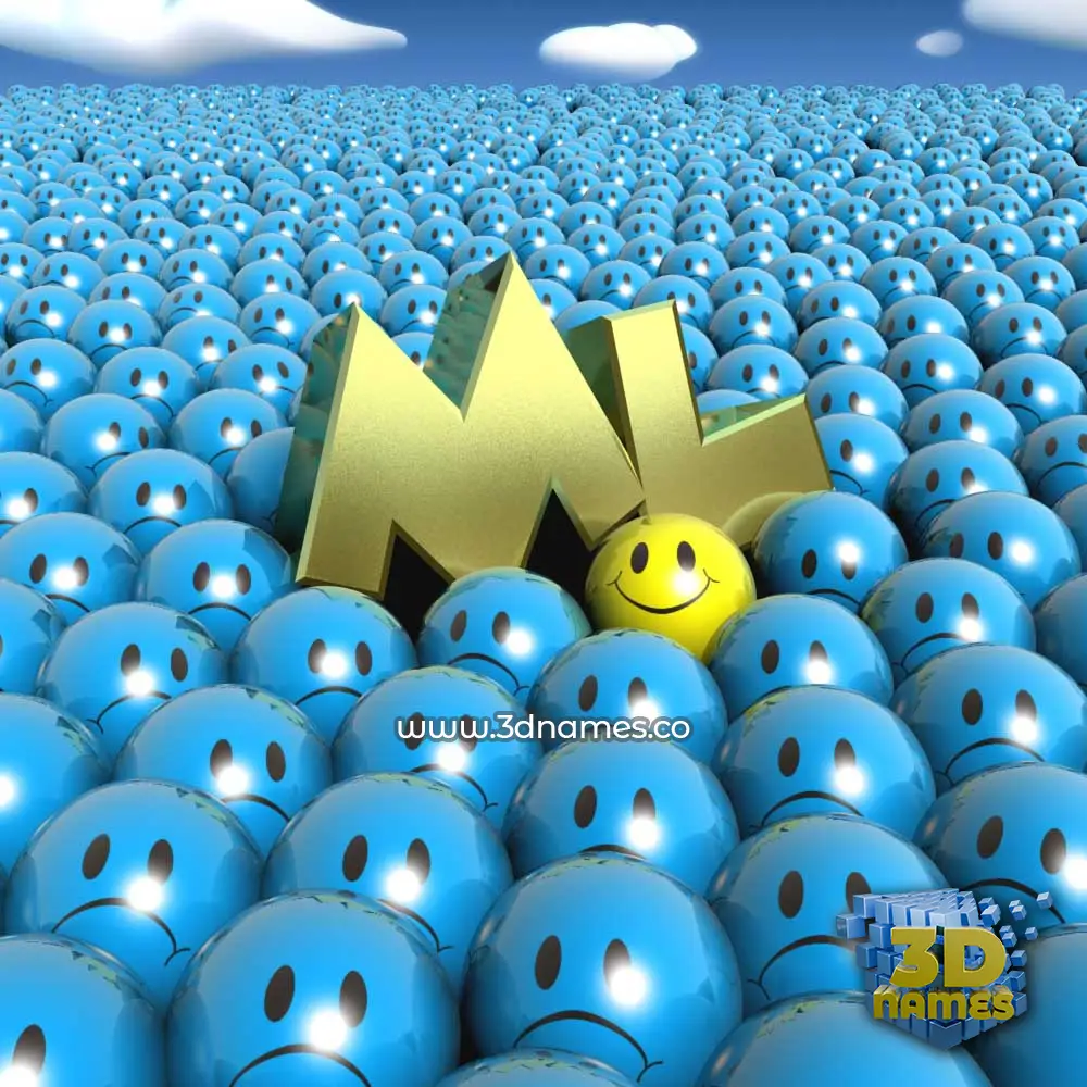 ml in Special Smileys style - 3D name wallpaper