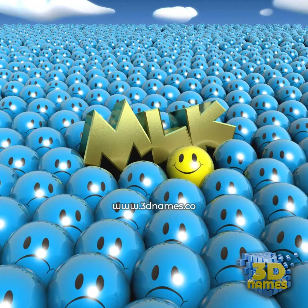 mlk in Special Smileys style - 3D name wallpaper
