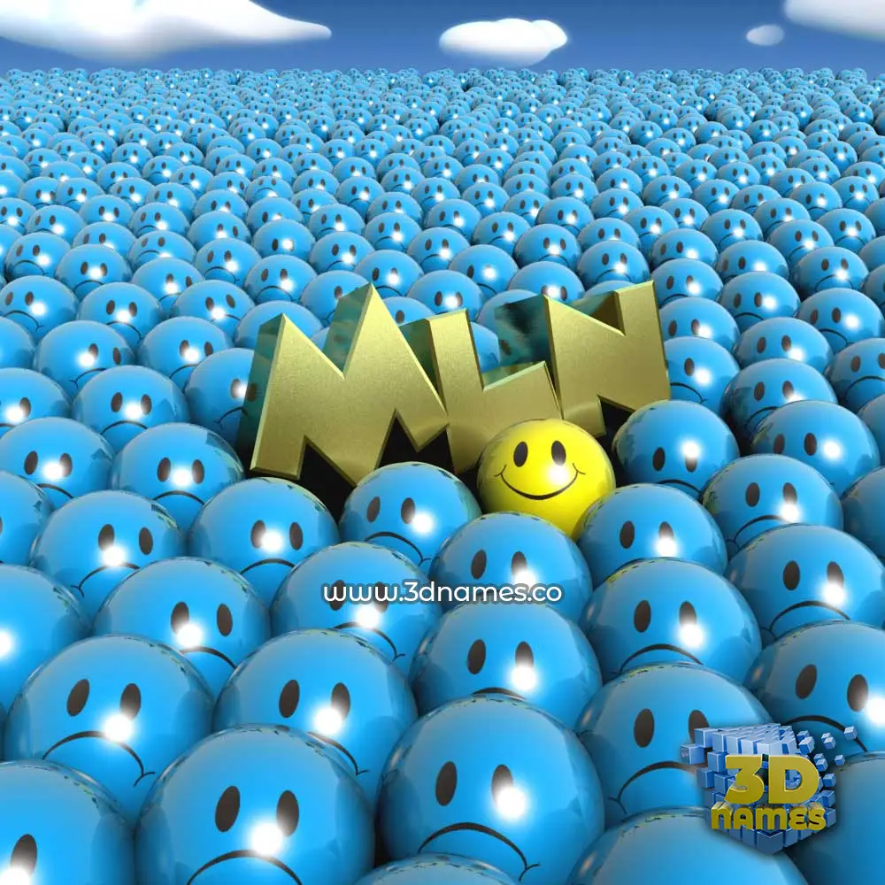 mln in Special Smileys style - 3D name wallpaper