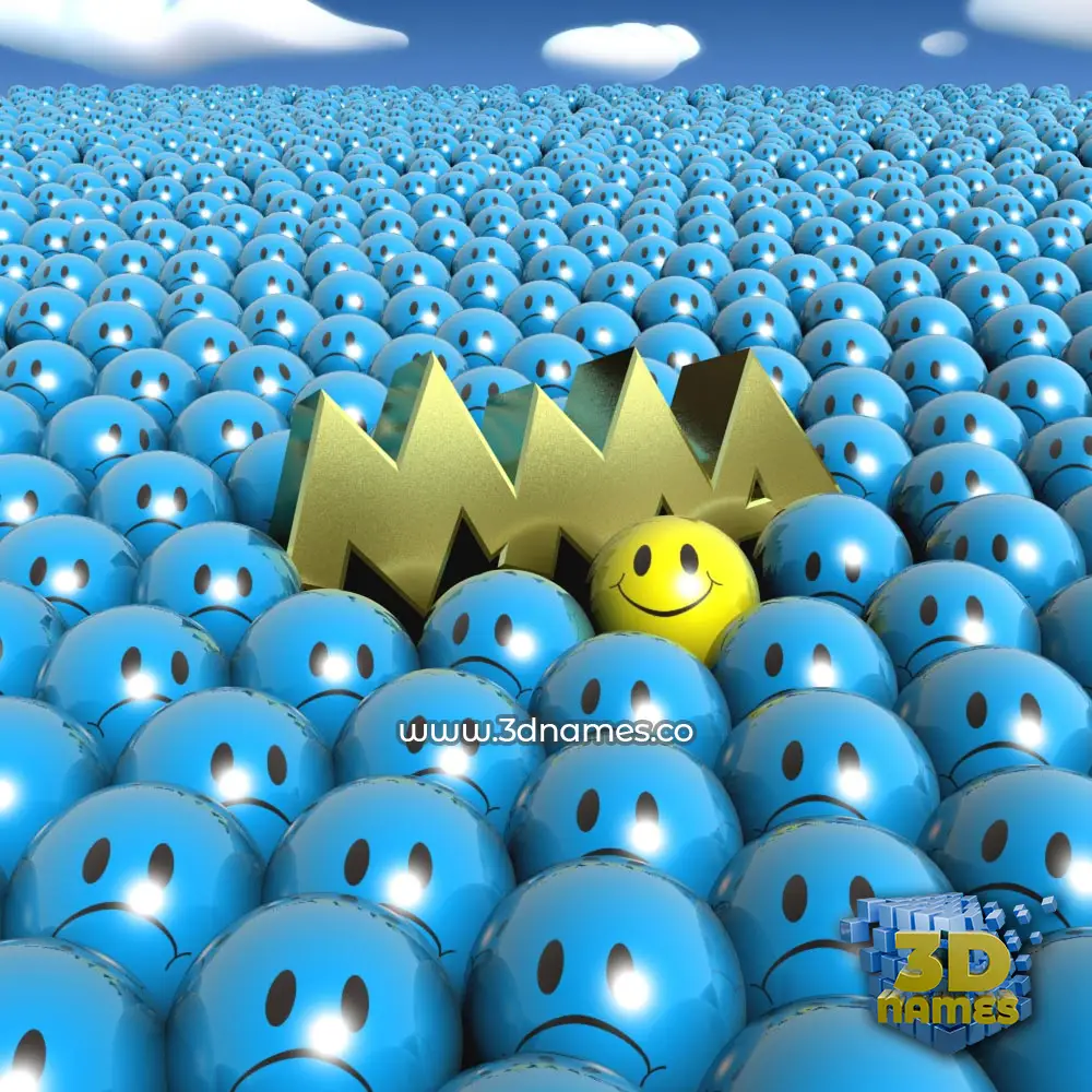 mma in Special Smileys style - 3D name wallpaper