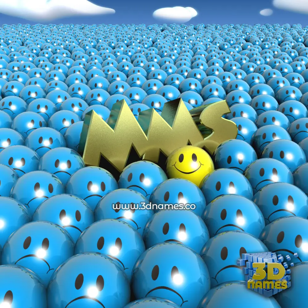 mms in Special Smileys style - 3D name wallpaper