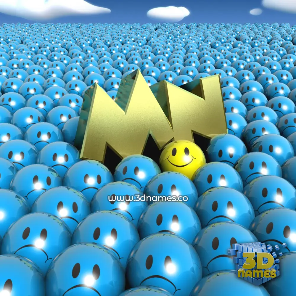 mn in Special Smileys style - 3D name wallpaper