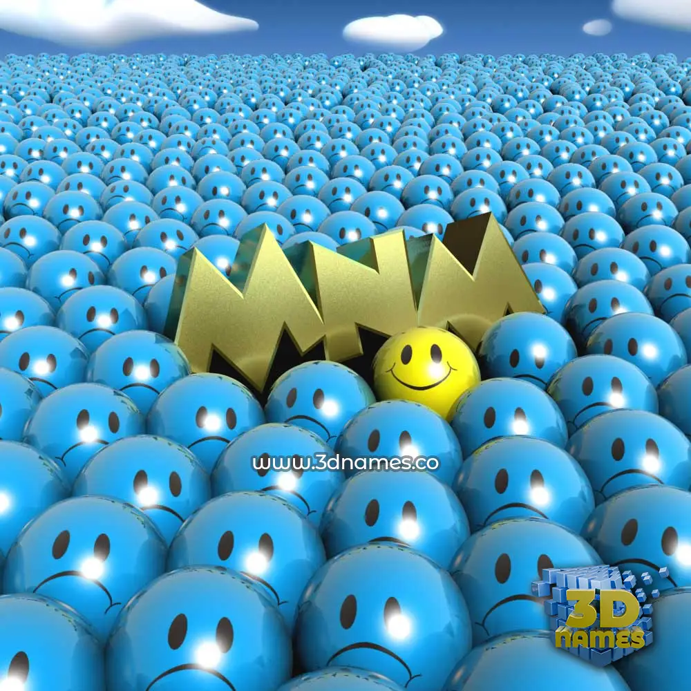 mnm in Special Smileys style - 3D name wallpaper