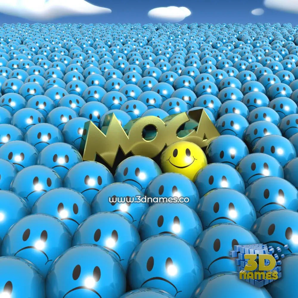moca in Special Smileys style - 3D name wallpaper