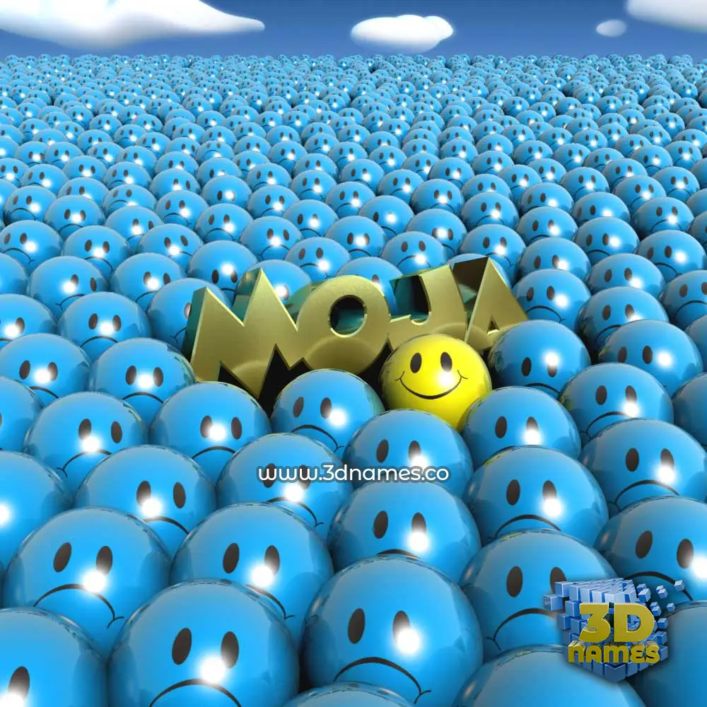 moja in Special Smileys style - 3D name wallpaper