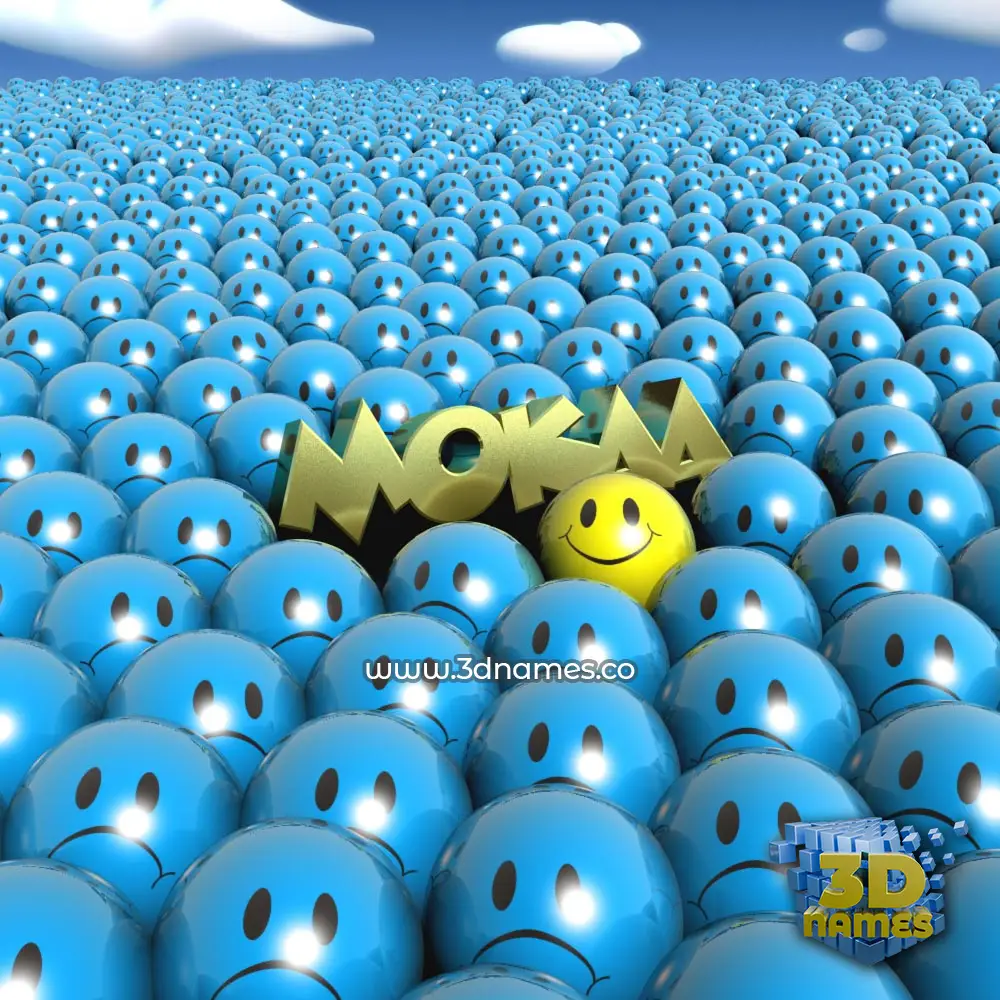 mokaa in Special Smileys style - 3D name wallpaper