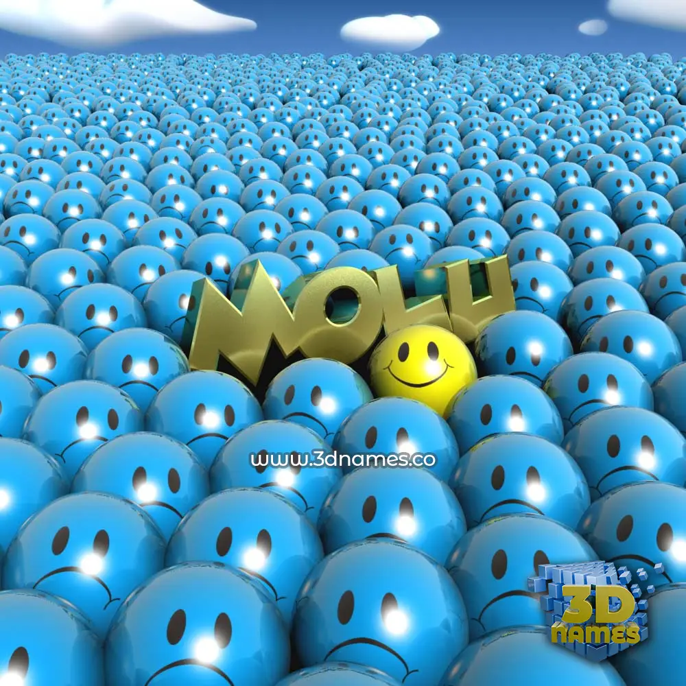 molu in Special Smileys style - 3D name wallpaper