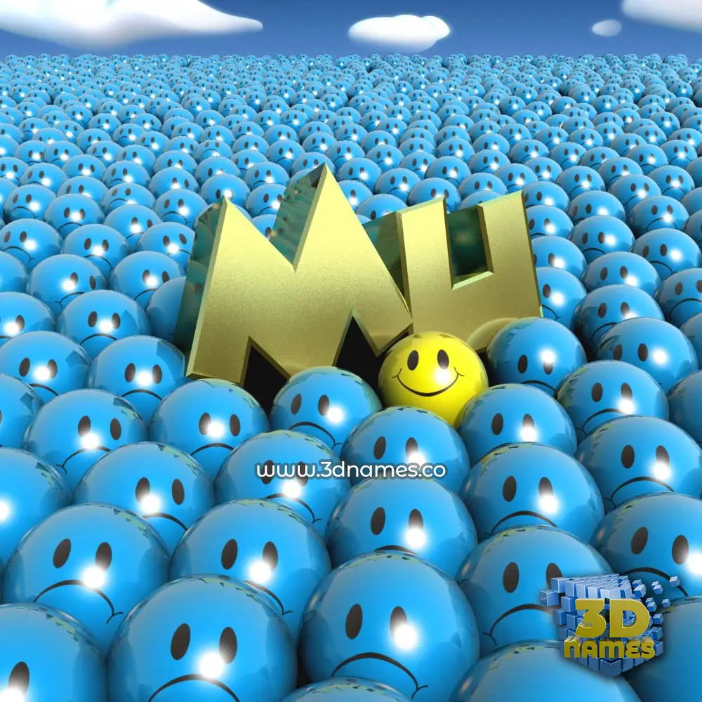 mu in Special Smileys style - 3D name wallpaper
