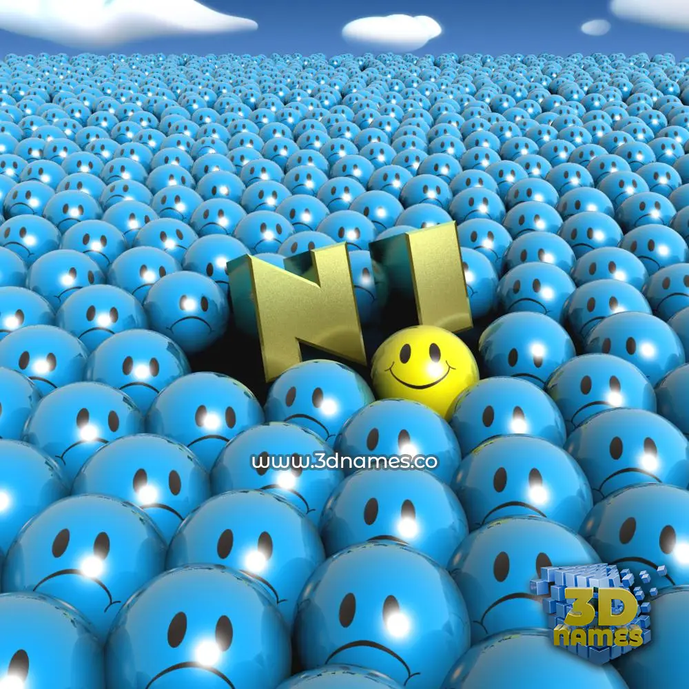 n i in Special Smileys style - 3D name wallpaper