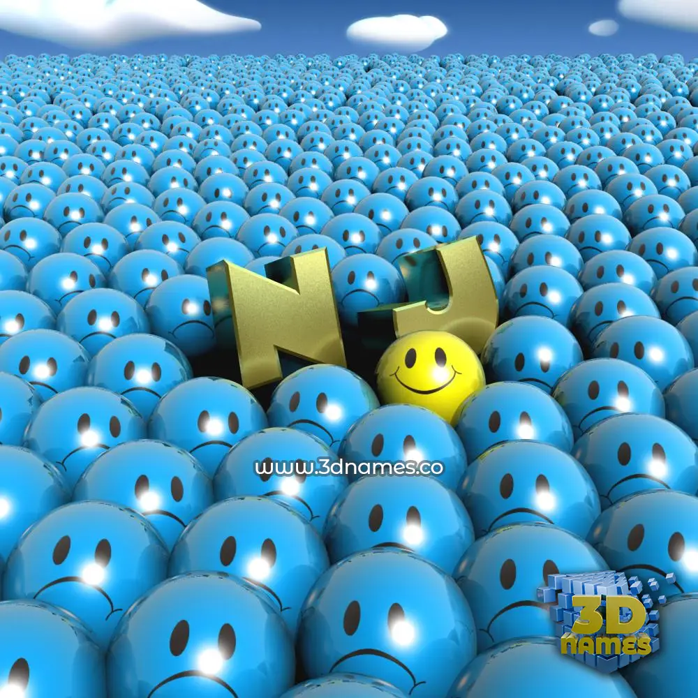 n j in Special Smileys style - 3D name wallpaper
