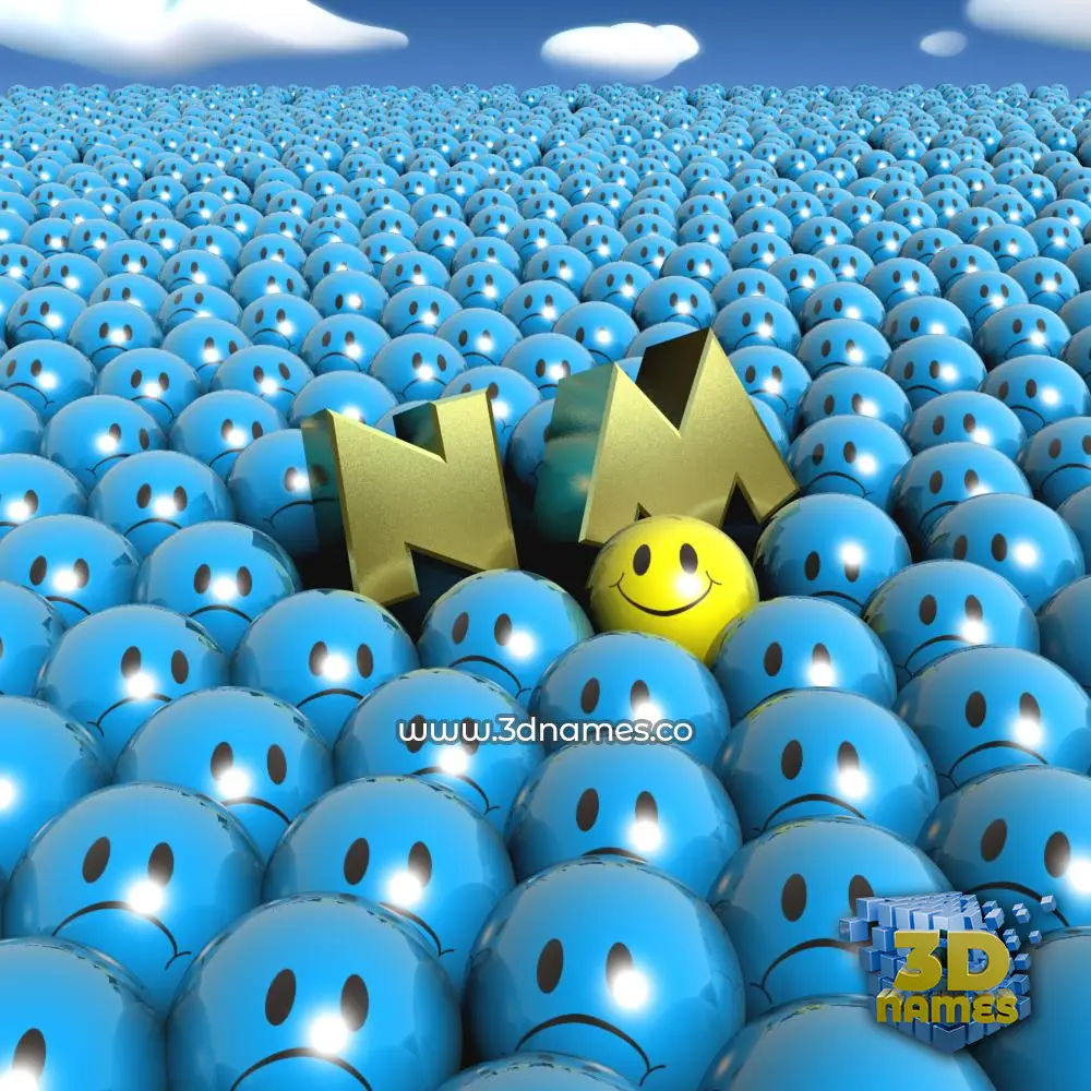 n m in Special Smileys style - 3D name wallpaper