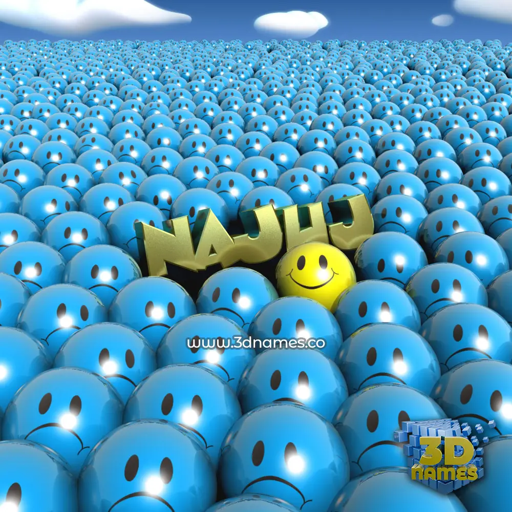 najuj in Special Smileys style - 3D name wallpaper