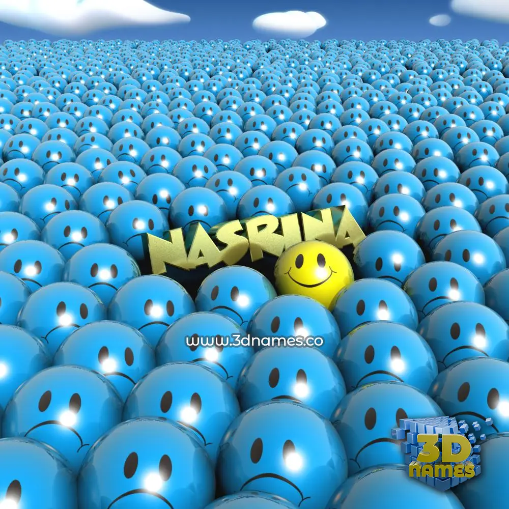 nasrina in Special Smileys style - 3D name wallpaper