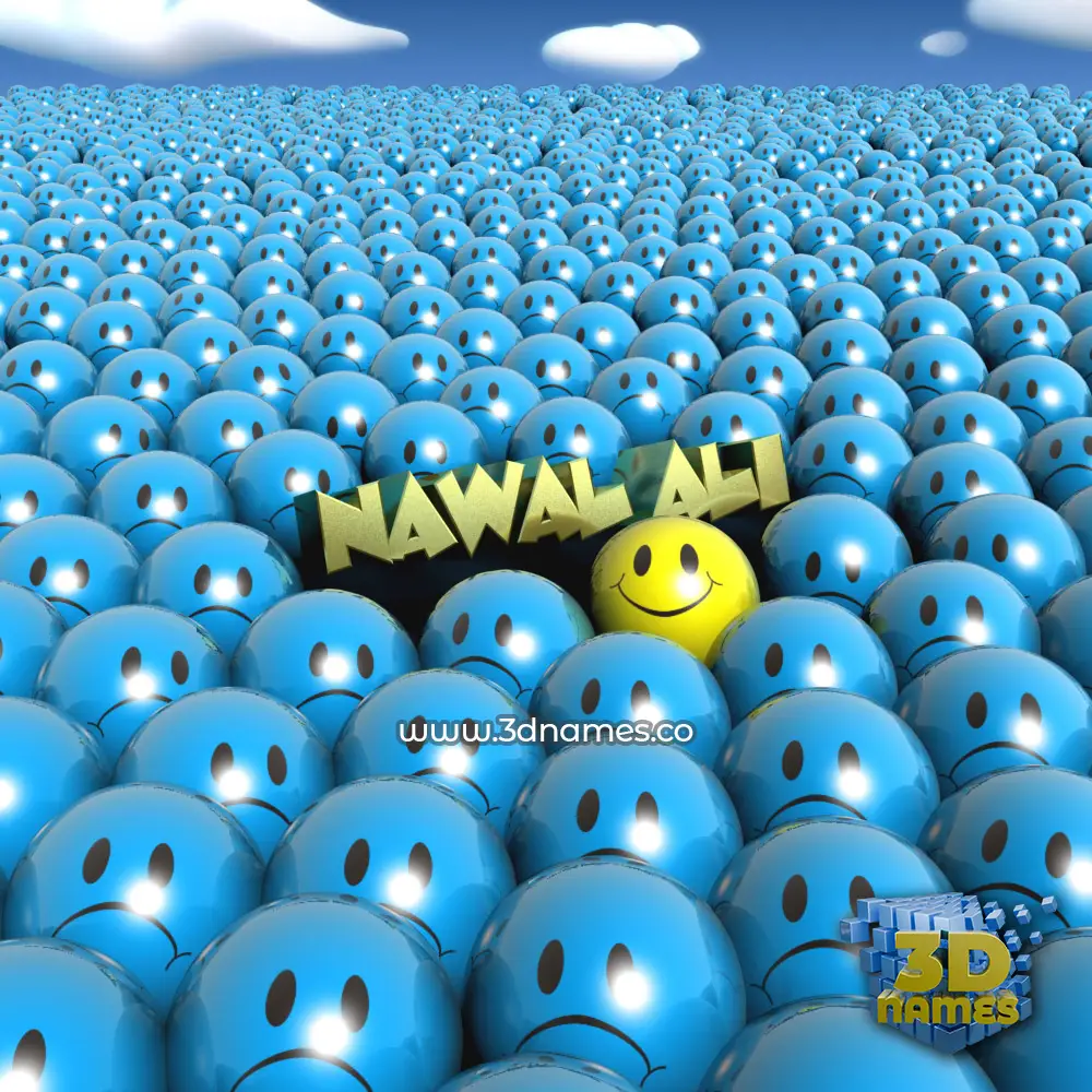 nawal ali in Special Smileys style - 3D name wallpaper