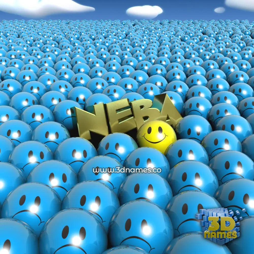 neba in Special Smileys style - 3D name wallpaper