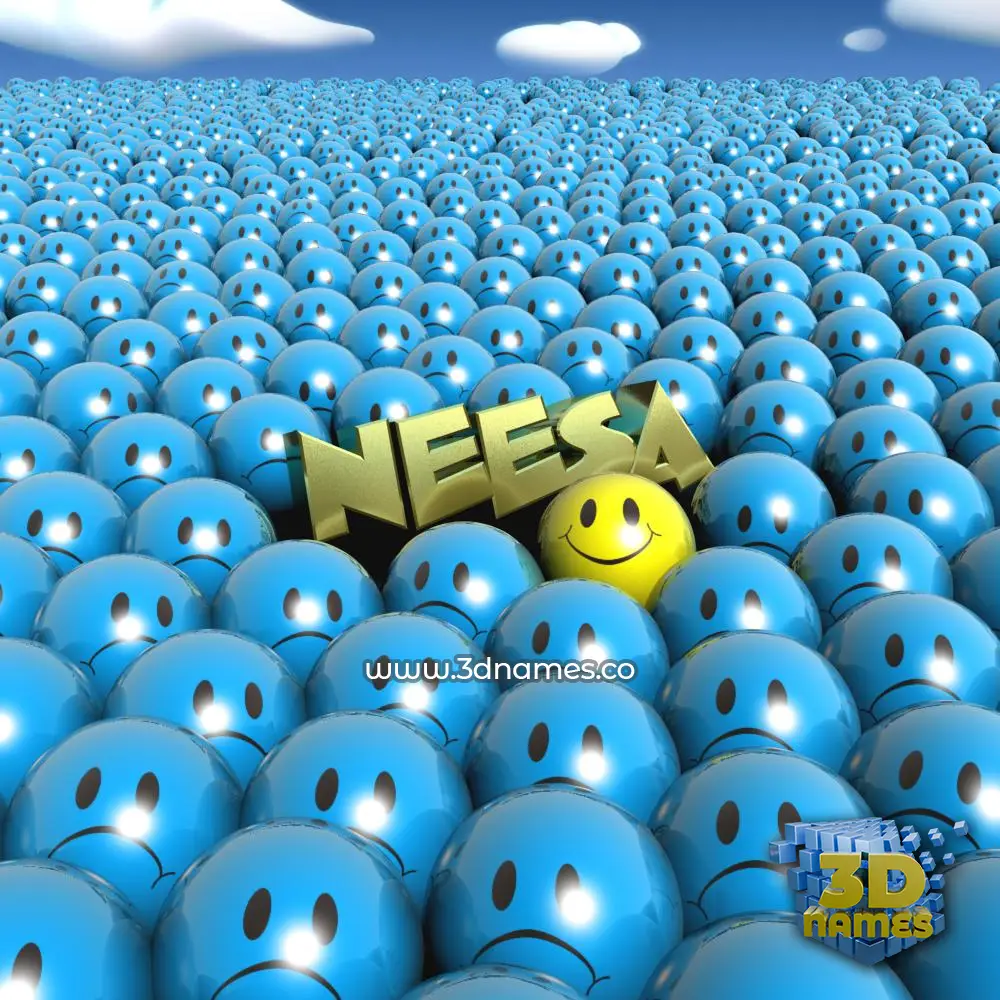 neesa in Special Smileys style - 3D name wallpaper