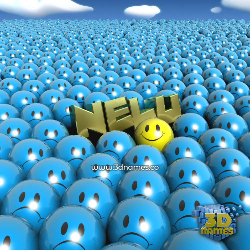 nelu in Special Smileys style - 3D name wallpaper