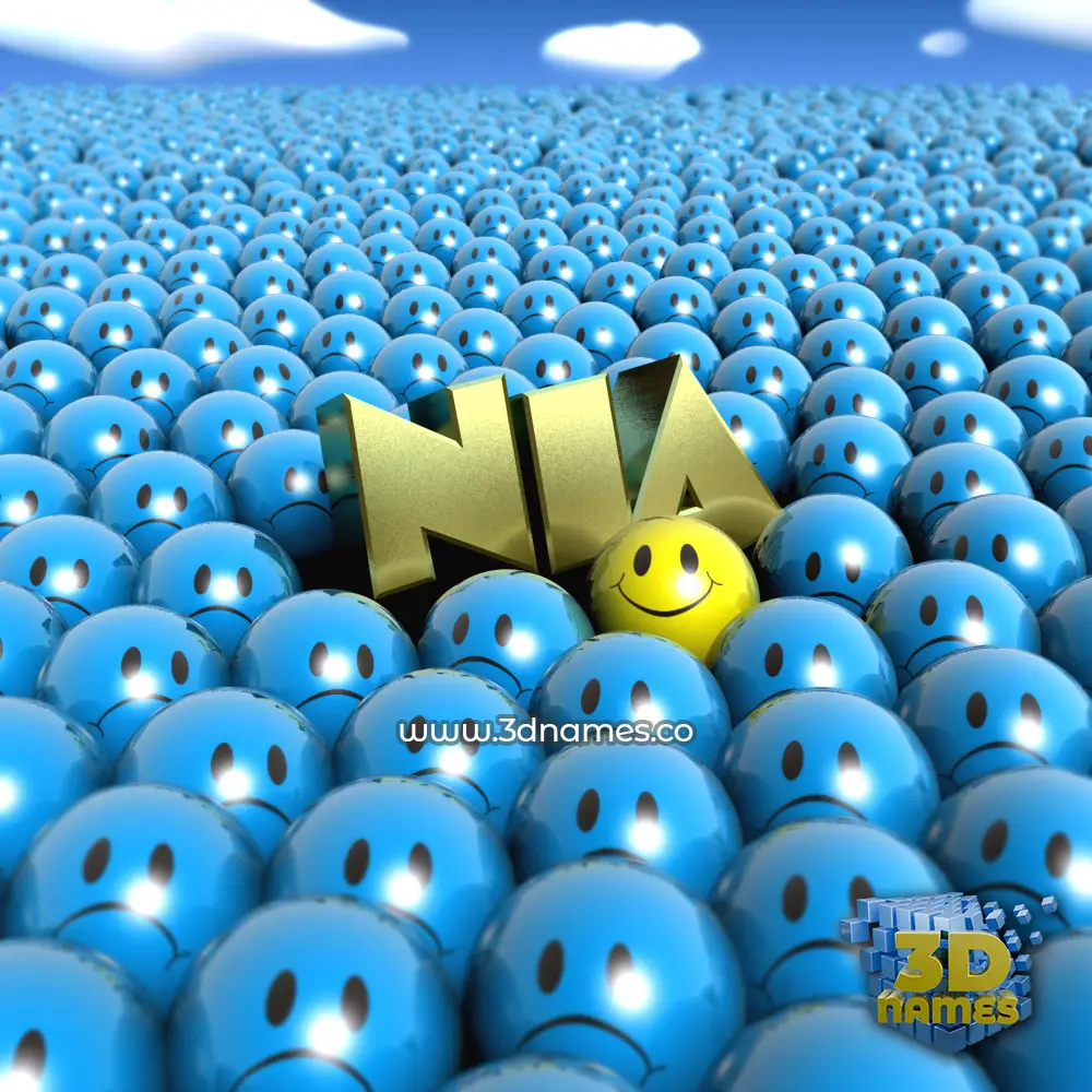 nia in Special Smileys style - 3D name wallpaper