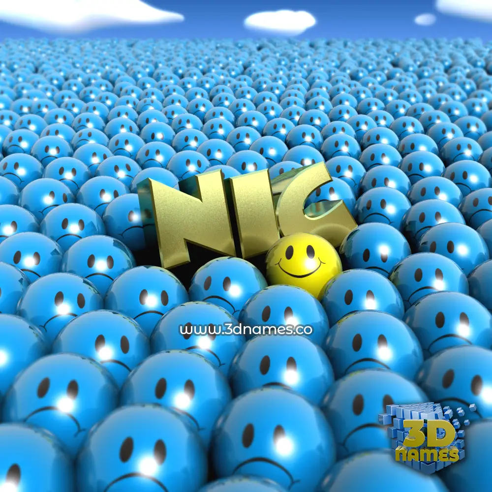 nic in Special Smileys style - 3D name wallpaper