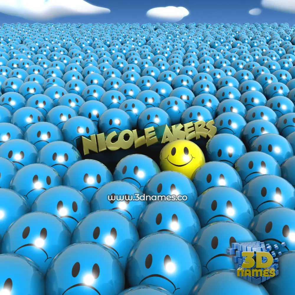 nicole akers in Special Smileys style - 3D name wallpaper