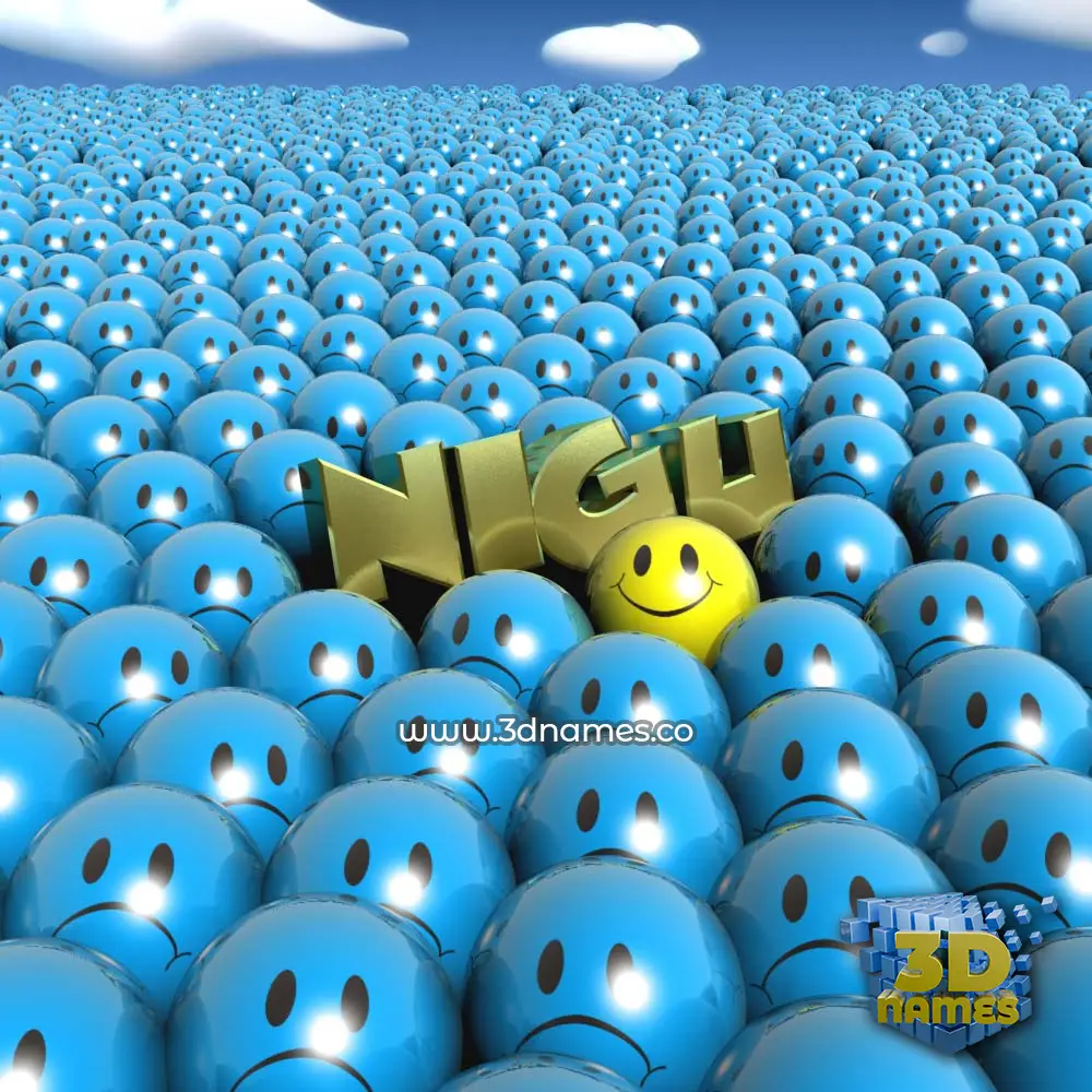 nigu in Special Smileys style - 3D name wallpaper