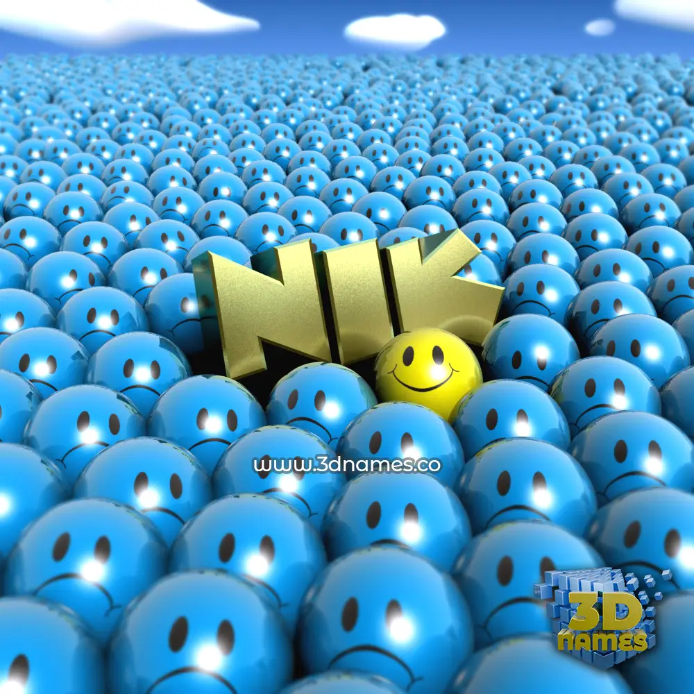 nik in Special Smileys style - 3D name wallpaper