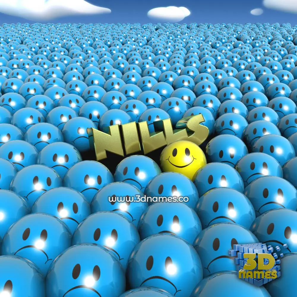 nills in Special Smileys style - 3D name wallpaper