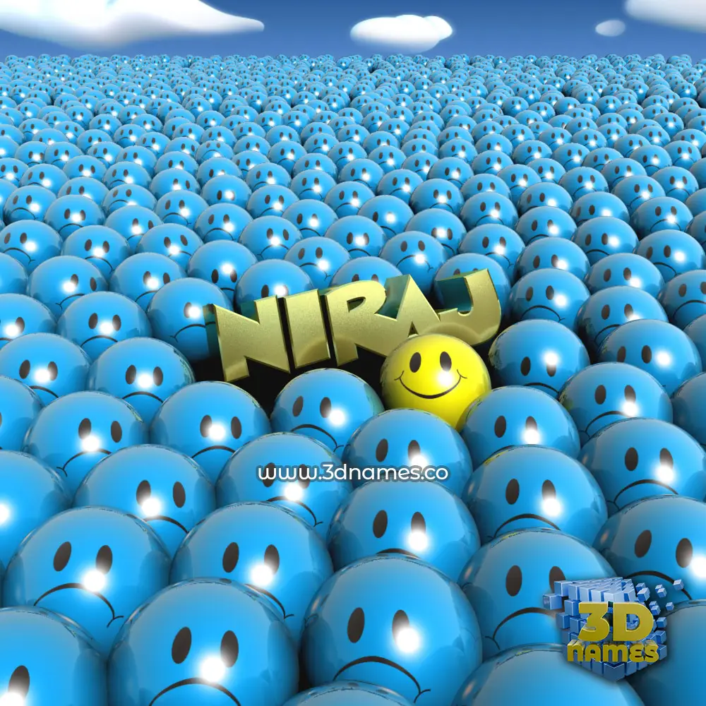 niraj in Special Smileys style - 3D name wallpaper