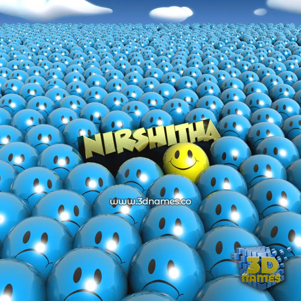 nirshitha in Special Smileys style - 3D name wallpaper