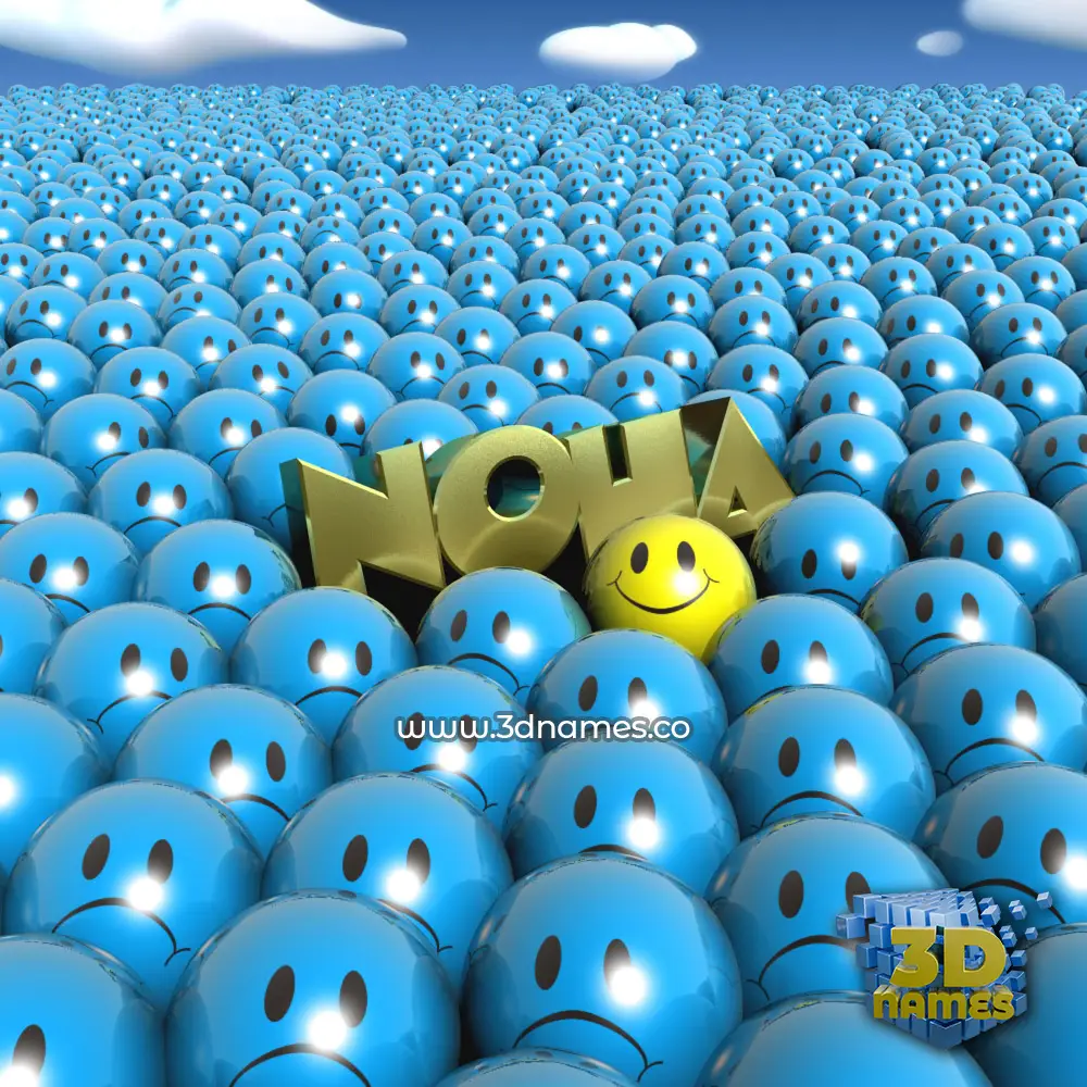 noha in Special Smileys style - 3D name wallpaper