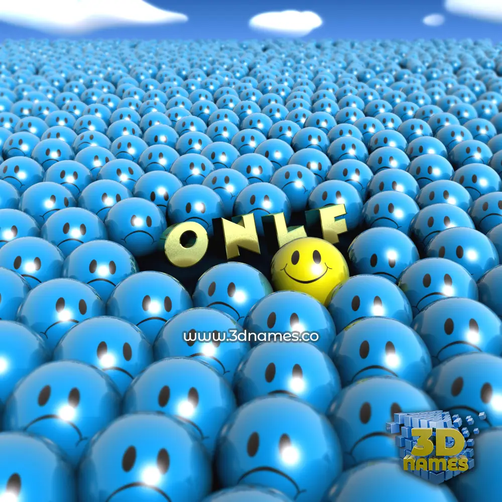 o n l f in Special Smileys style - 3D name wallpaper