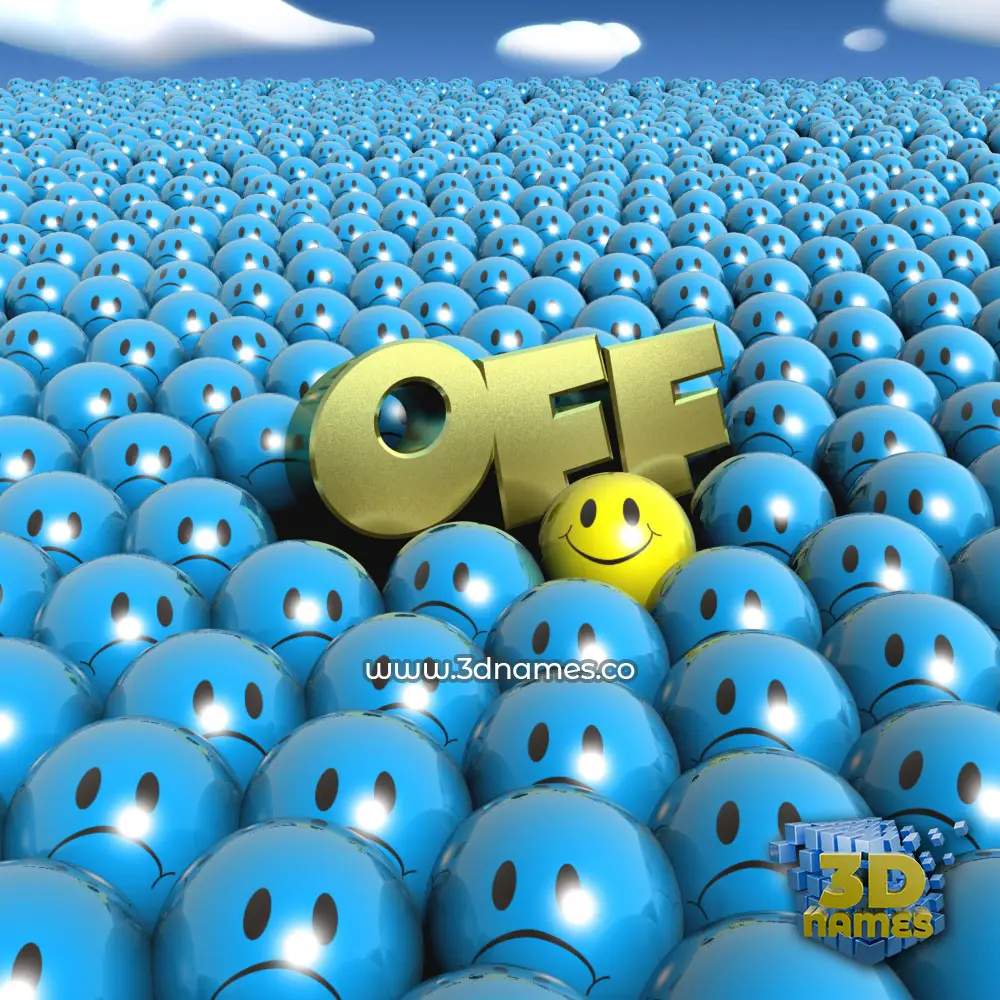 off in Special Smileys style - 3D name wallpaper