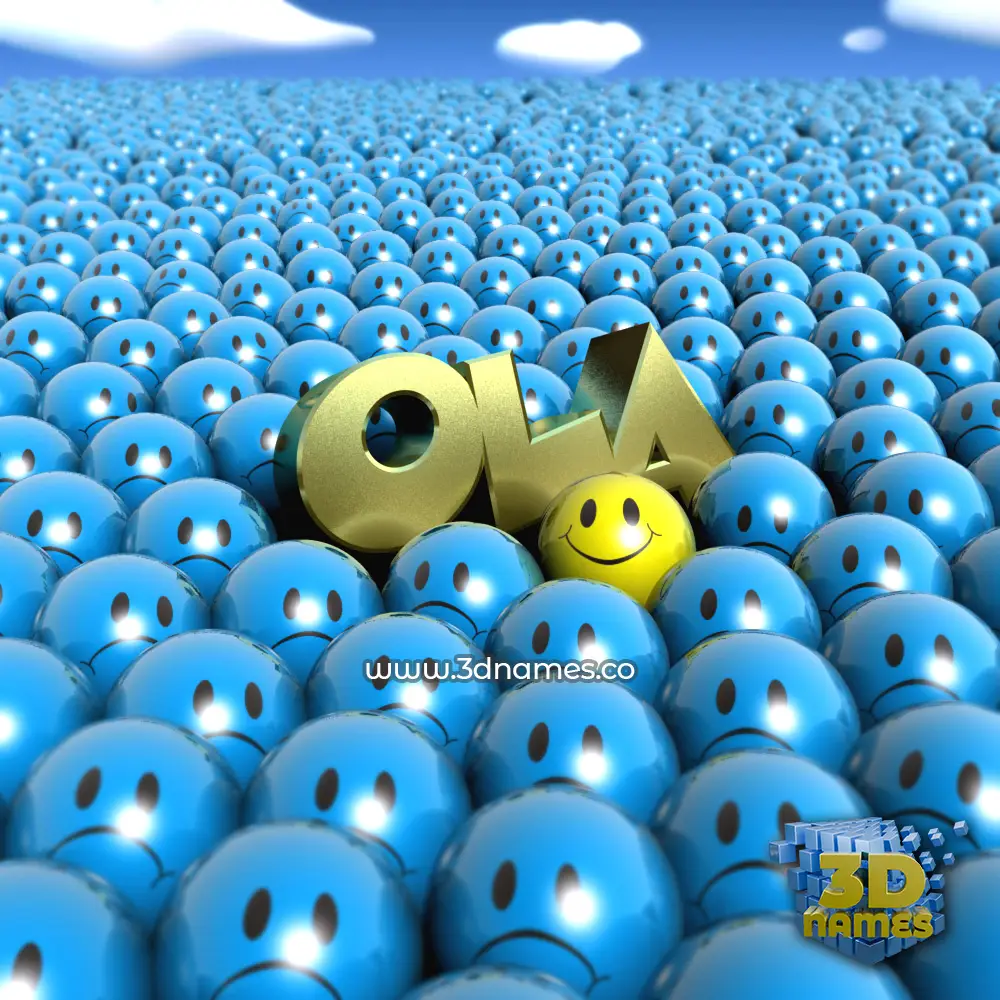 ola in Special Smileys style - 3D name wallpaper