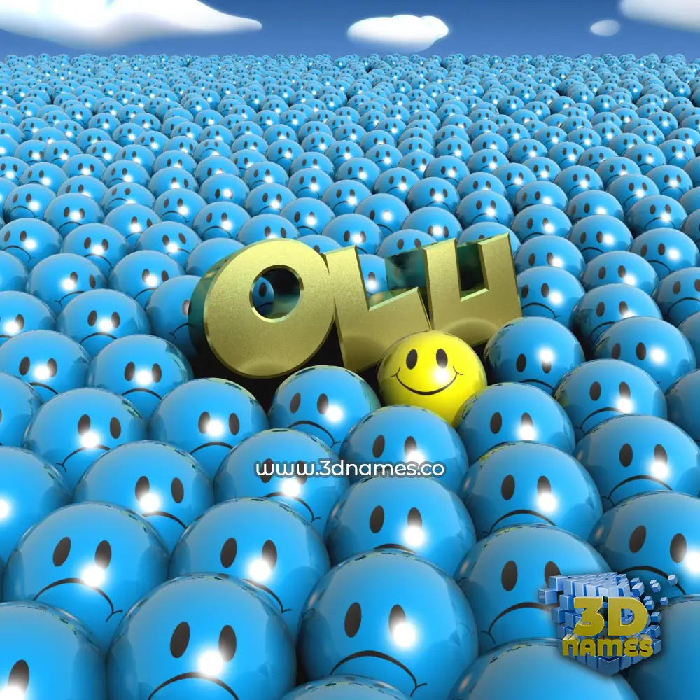 olu in Special Smileys style - 3D name wallpaper