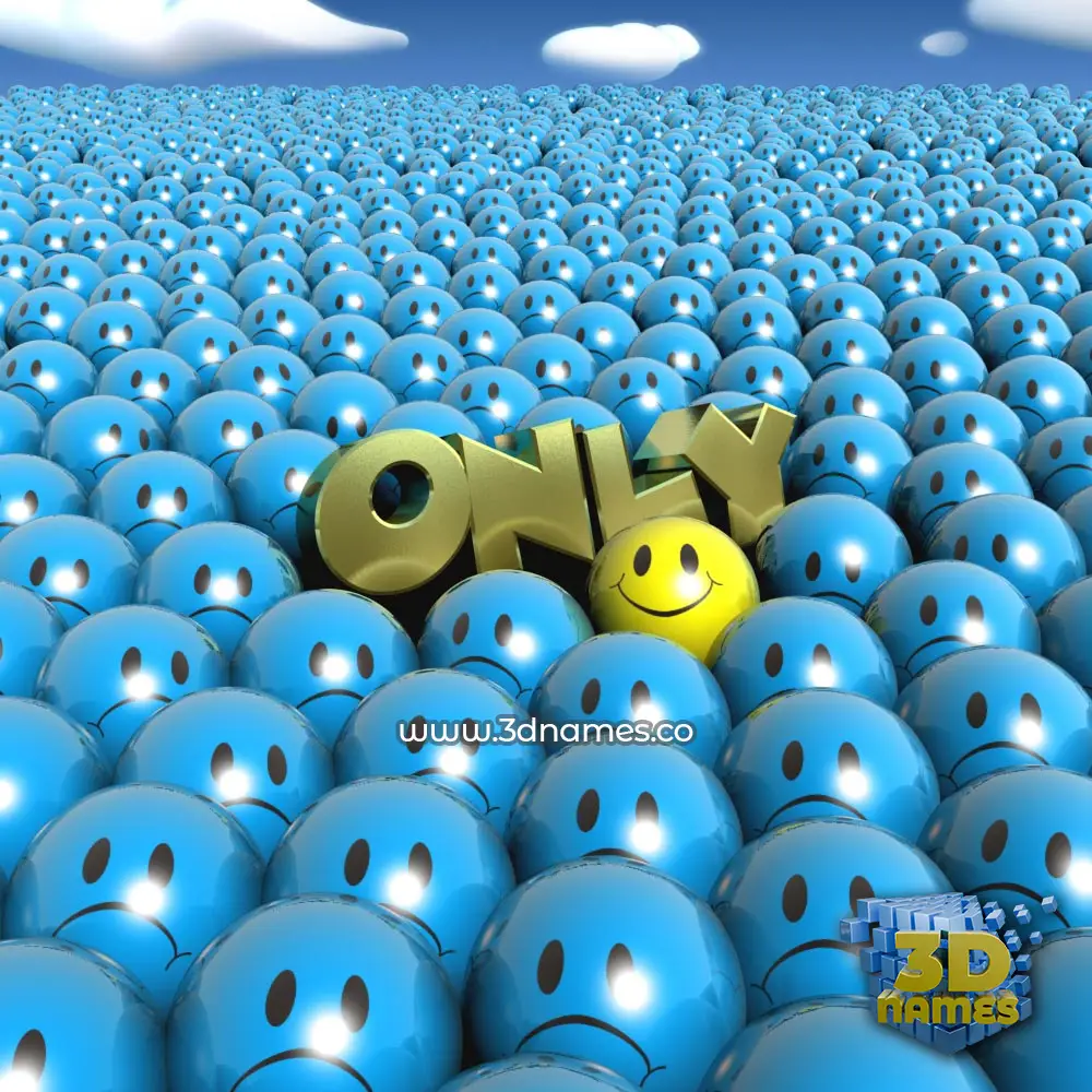 only in Special Smileys style - 3D name wallpaper