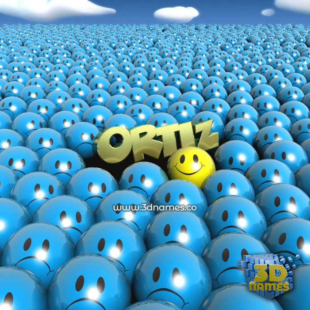 ortiz in Special Smileys style - 3D name wallpaper