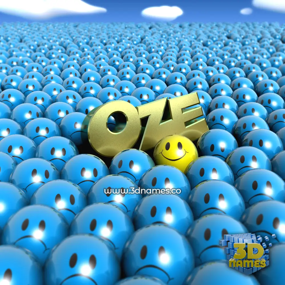 oze in Special Smileys style - 3D name wallpaper