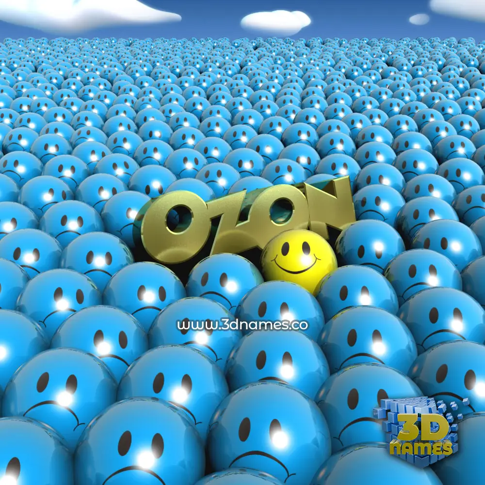 ozon in Special Smileys style - 3D name wallpaper