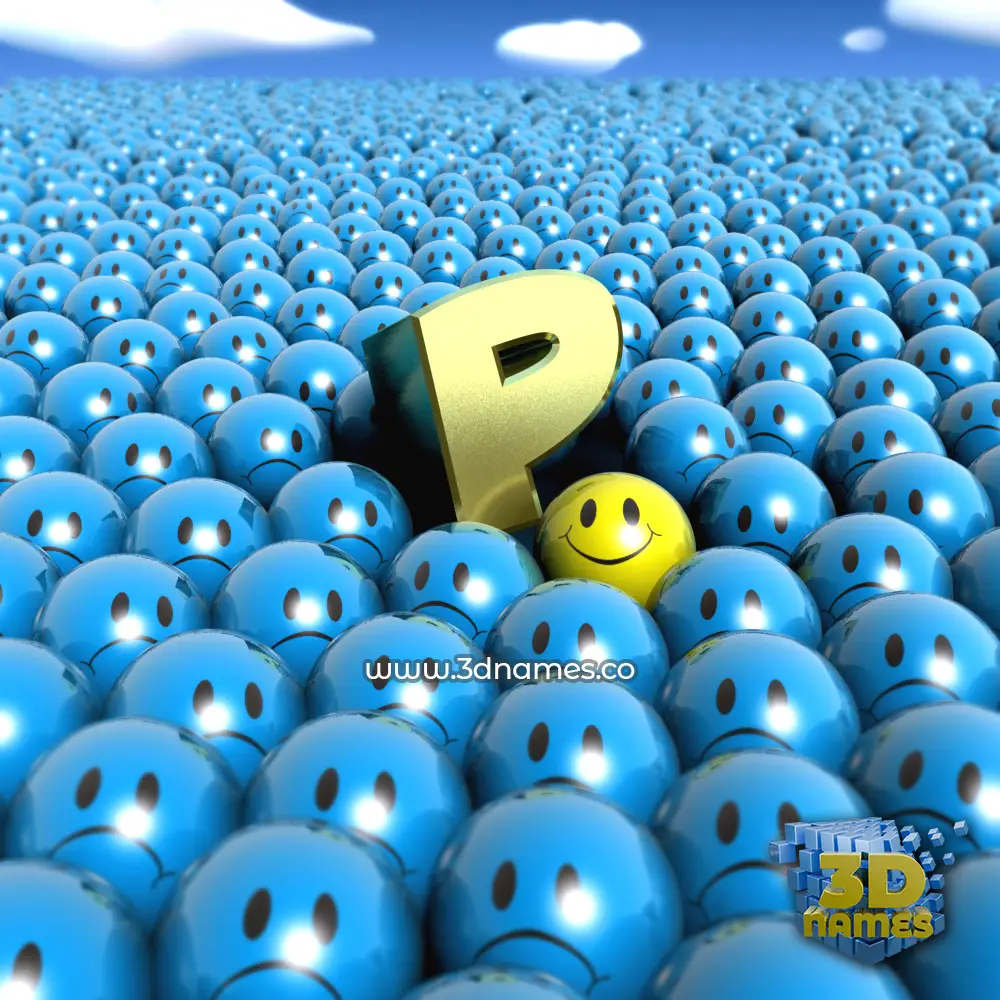 p in Special Smileys style - 3D name wallpaper