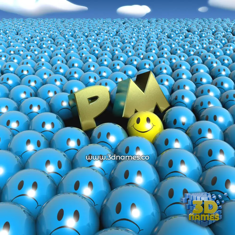 p m in Special Smileys style - 3D name wallpaper