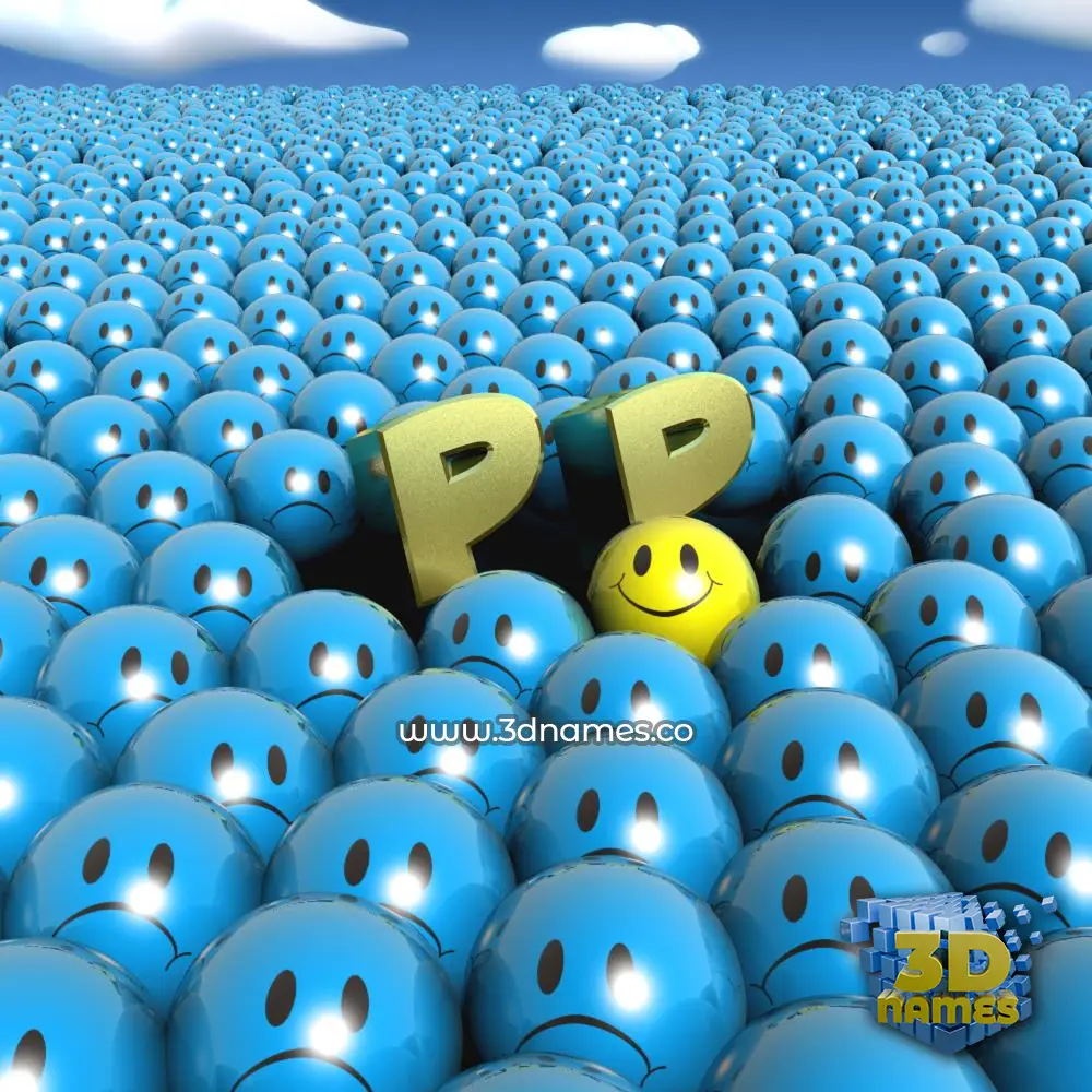 p p in Special Smileys style - 3D name wallpaper