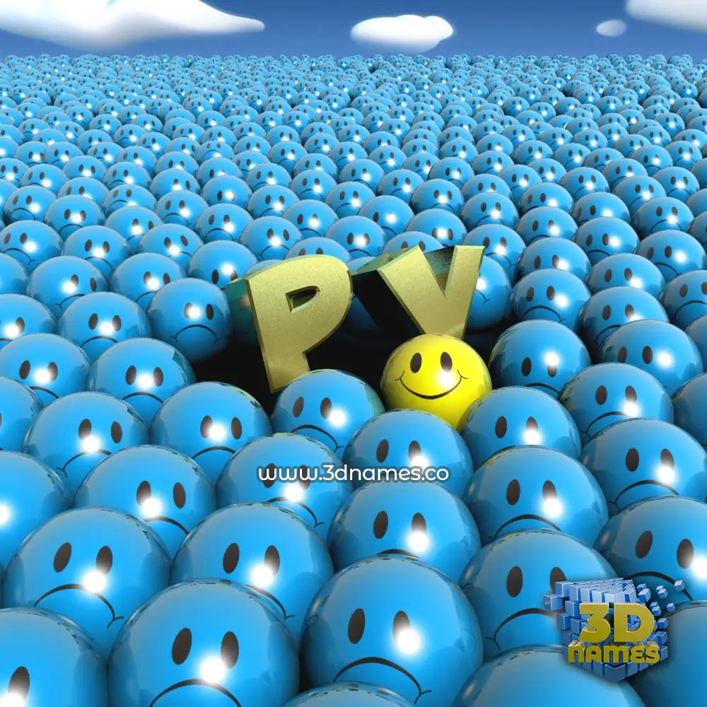 p v in Special Smileys style - 3D name wallpaper