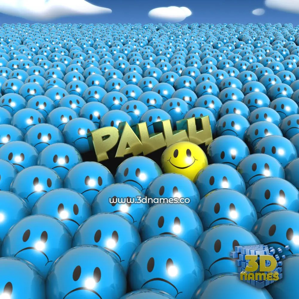 pallu in Special Smileys style - 3D name wallpaper