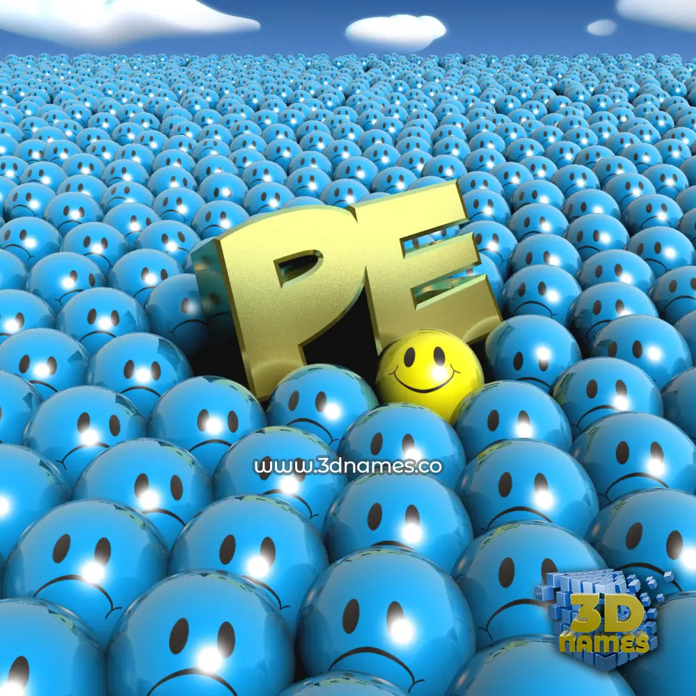 pe in Special Smileys style - 3D name wallpaper
