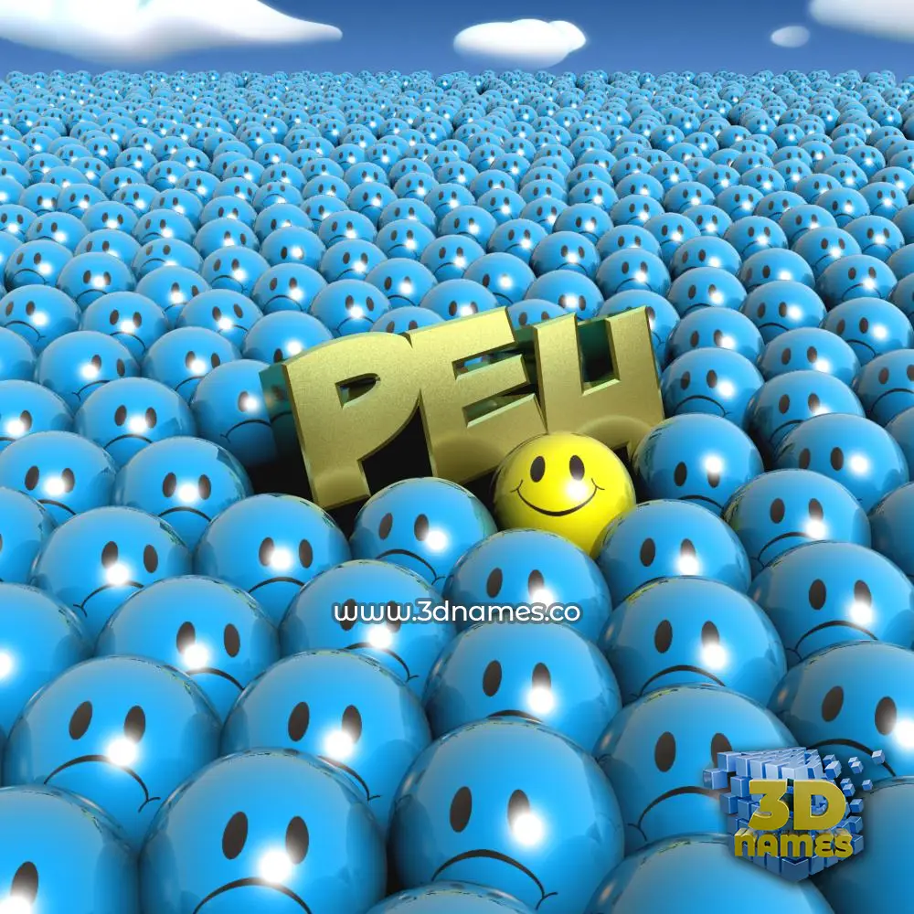 peu in Special Smileys style - 3D name wallpaper