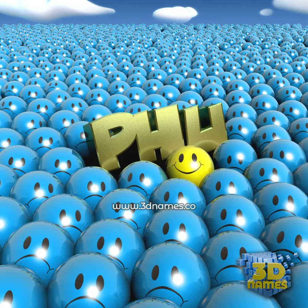 phu in Special Smileys style - 3D name wallpaper