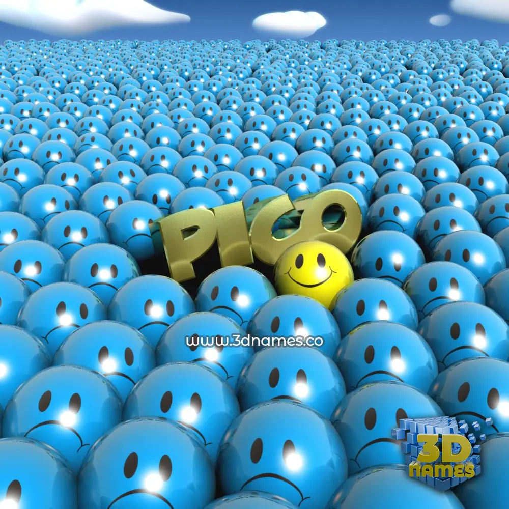 pico in Special Smileys style - 3D name wallpaper