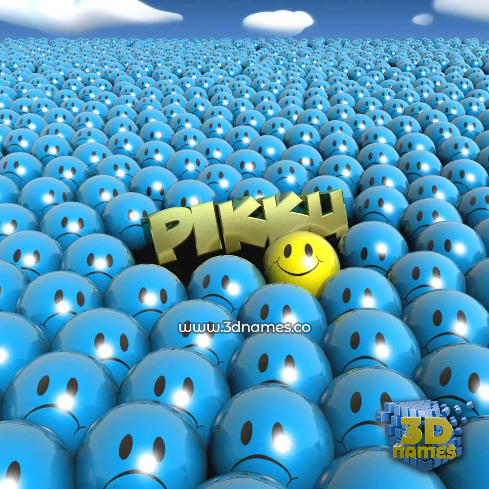 pikku in Special Smileys style - 3D name wallpaper