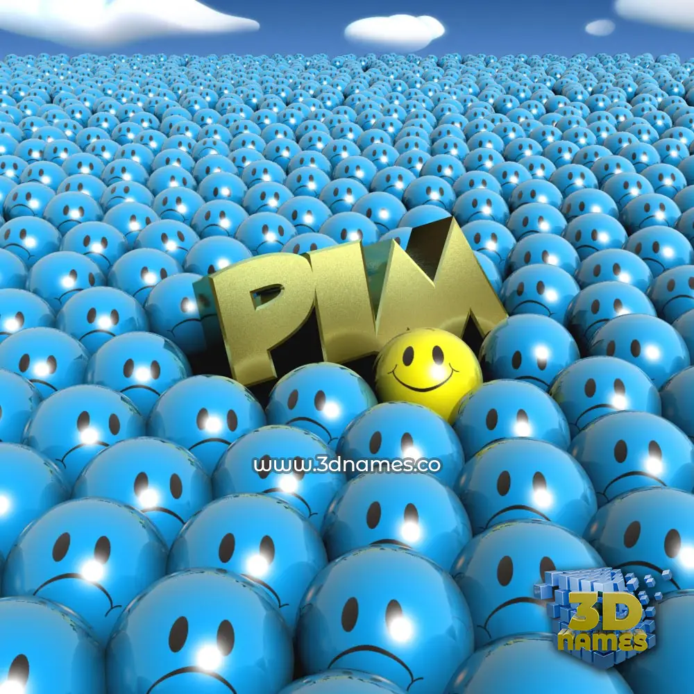 pim in Special Smileys style - 3D name wallpaper